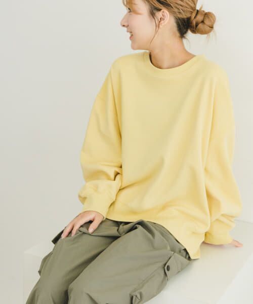 ＊＊URBAN RESEARCH ITEMS / アーバンリサーチ アイテムズ スウェット | エアリータッチクルーネックスウェット（YEL）