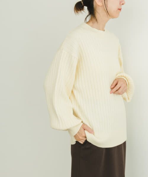＊＊URBAN RESEARCH ITEMS / アーバンリサーチ アイテムズ ニット・セーター | ワイドリブボリュームスリーブニット（IVO）