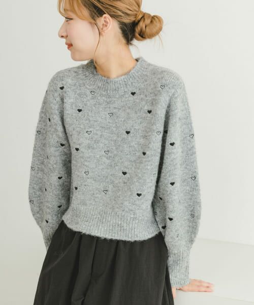 ＊＊URBAN RESEARCH ITEMS / アーバンリサーチ アイテムズ ニット・セーター | ハートモチーフニットプルオーバー（GRY）