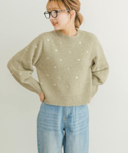 ＊＊URBAN RESEARCH ITEMS / アーバンリサーチ アイテムズ ニット・セーター | ハートモチーフニットプルオーバー（BEG）