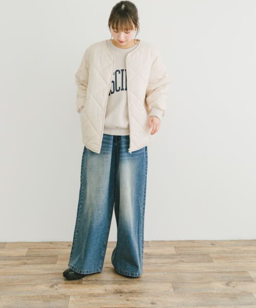 ITEMS URBAN RESERCH 中綿キルティングノーカラージャケット URBAN RESEARCH ITEMS｜中綿キルトノーカラージャケット