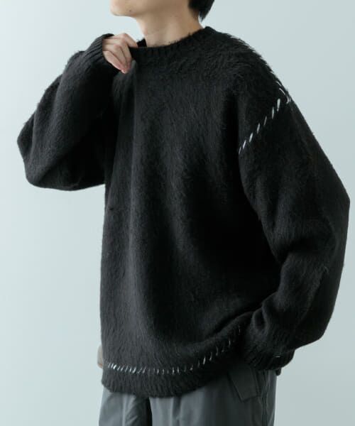 セール】 ブランケットステッチ モヘアライクニット （ニット
