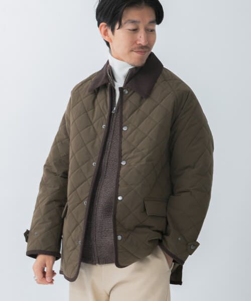 ＊＊URBAN RESEARCH ITEMS / アーバンリサーチ アイテムズ ダウンジャケット・ベスト | 衿コーデュロイ 中綿キルティングジャケット（KHK）