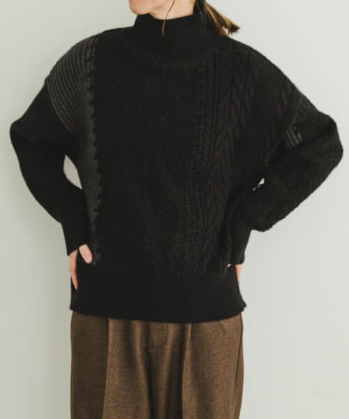 群言堂 登美 パッチワーク ニット セーター ハイネック 群言堂 登美 パッチワーク ニット セーター ハイネック 群言堂