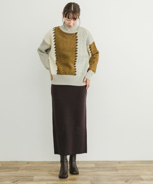 アルチビオ　セーター36 美品)アルチビオarchivio タートルネックセーター・スカート