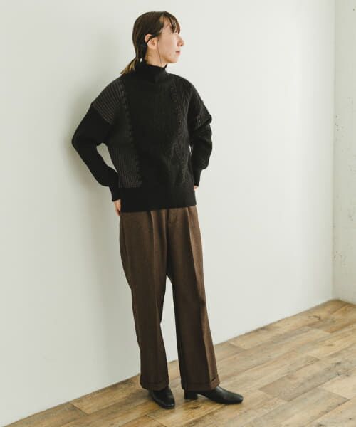 パッチワークハイネックニット （ニット・セーター）｜＊＊URBAN