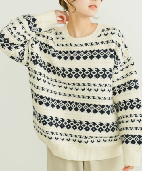 ＊＊URBAN RESEARCH ITEMS / アーバンリサーチ アイテムズ ニット・セーター | ジャガードビッグニット（IVO）