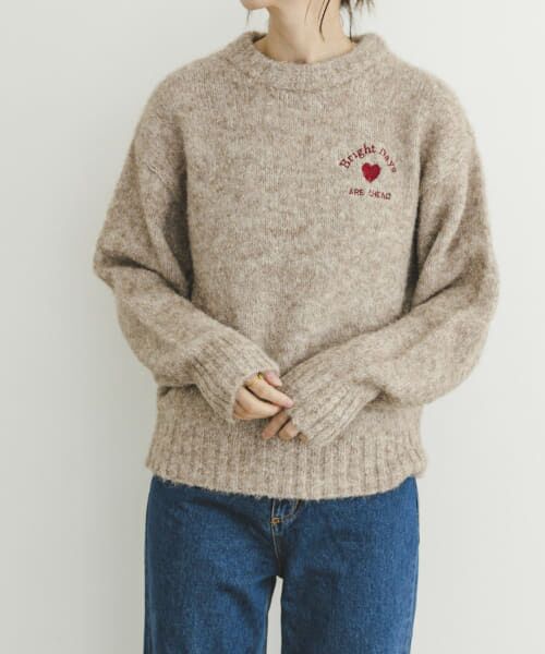 ＊＊URBAN RESEARCH ITEMS / アーバンリサーチ アイテムズ ニット・セーター | 刺繍ロゴニット（BEG）