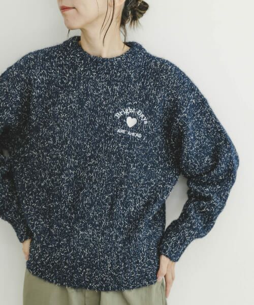＊＊URBAN RESEARCH ITEMS / アーバンリサーチ アイテムズ ニット・セーター | 刺繍ロゴニット（NVY）