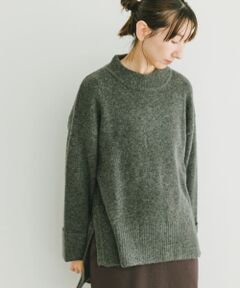 ワイドハイネックニット