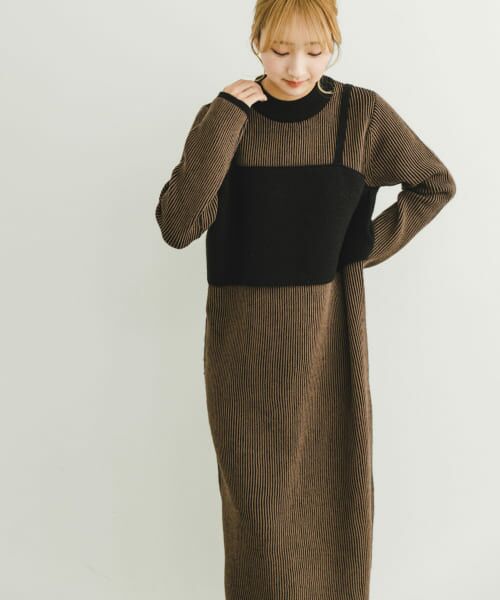 ＊＊URBAN RESEARCH ITEMS / アーバンリサーチ アイテムズ ワンピース | ビスチェニットワンピース（BRN）