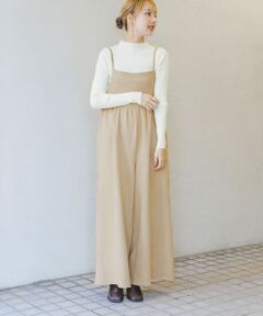 リブニット×サロペットセット