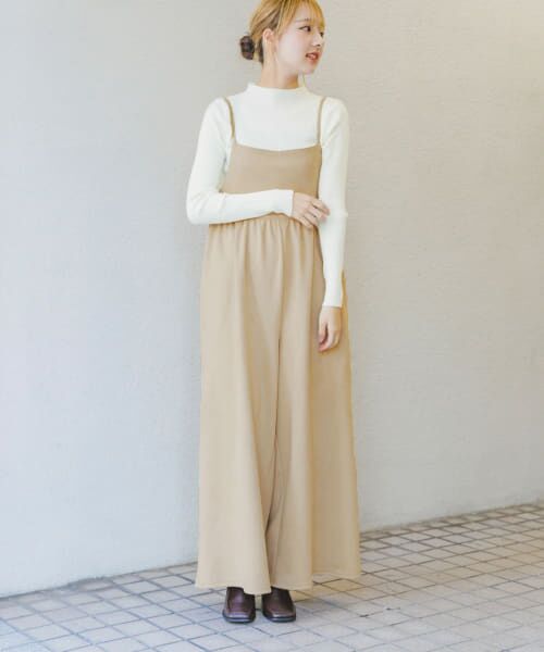 ＊＊URBAN RESEARCH ITEMS / アーバンリサーチ アイテムズ サロペット・オールインワン | リブニット×サロペットセット（OFF×L.BEG）