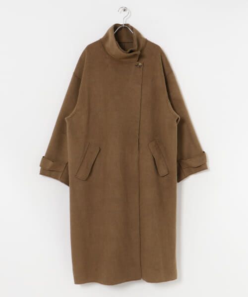 新品 アーバンリサーチ (L) ウール混フード付き シングルコート ベージュ系 URBAN RESEARCH（アーバンリサーチ）の「オーバーフードコート