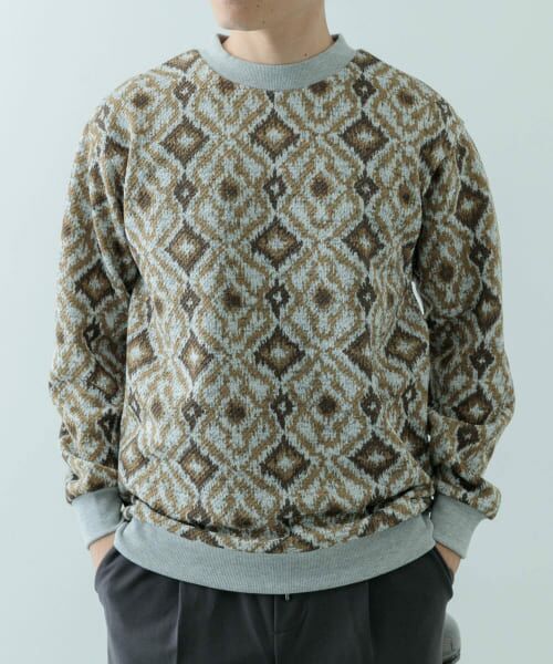 ＊＊URBAN RESEARCH ITEMS / アーバンリサーチ アイテムズ スウェット | ニットフリース 総柄スウェット トップス（GEOMETRY）