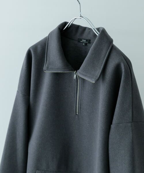 ＊＊URBAN RESEARCH ITEMS / アーバンリサーチ アイテムズ スウェット | 高機能ジャージーメルトンハーフzipプルオーバー（CHA）