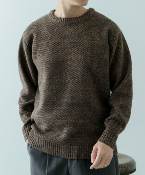 ＊＊URBAN RESEARCH ITEMS / アーバンリサーチ アイテムズ ニット・セーター | マシンウォッシャブル クルーネックカノコニット（BRN）