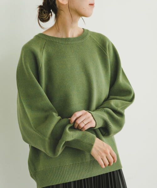 ＊＊URBAN RESEARCH ITEMS / アーバンリサーチ アイテムズ ニット・セーター | スウェットライクニットプルオーバー（GRN）