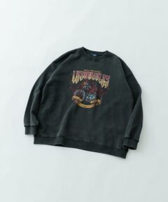 『XLサイズあり』パウダー加工 クルーネックスウェットプルオーバー