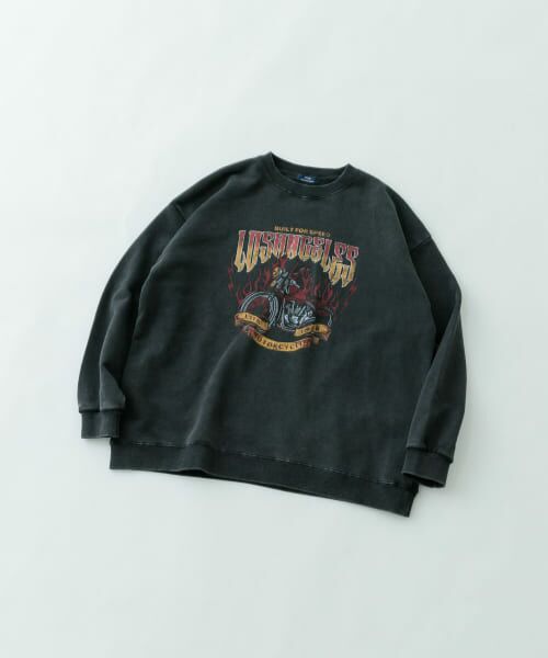 ＊＊URBAN RESEARCH ITEMS / アーバンリサーチ アイテムズ スウェット | 『XLサイズあり』パウダー加工 クルーネックスウェットプルオーバー（MotorCycle）
