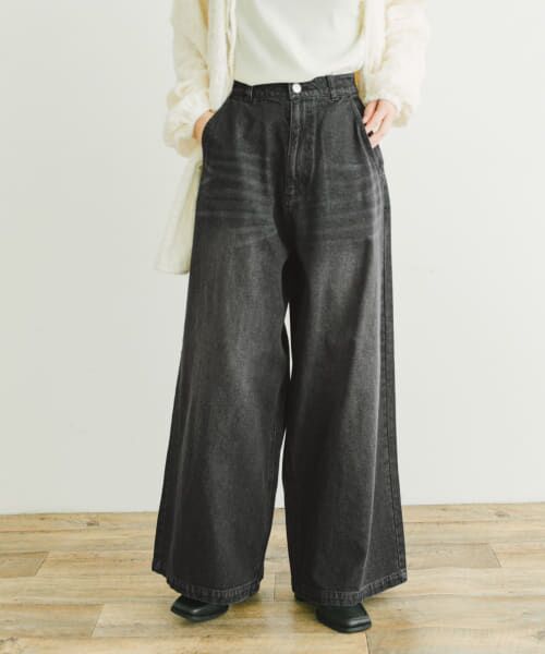 ＊＊URBAN RESEARCH ITEMS / アーバンリサーチ アイテムズ デニムパンツ | ワイドデニム（U.BLK）