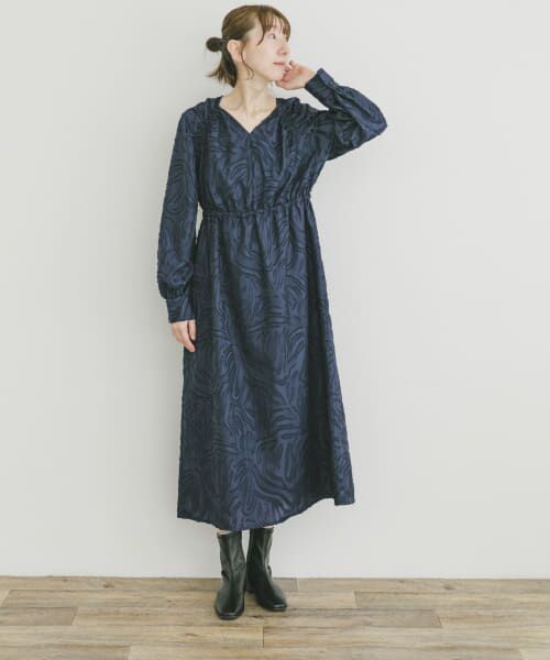 checkアンサンブルロングスリーブワンピース checkアンサンブルロングスリーブワンピース グレー