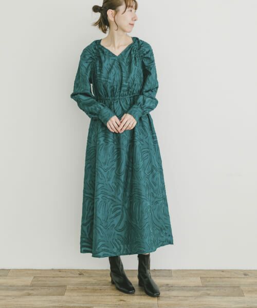 セール】 ジャガードロングスリーブワンピース （ワンピース