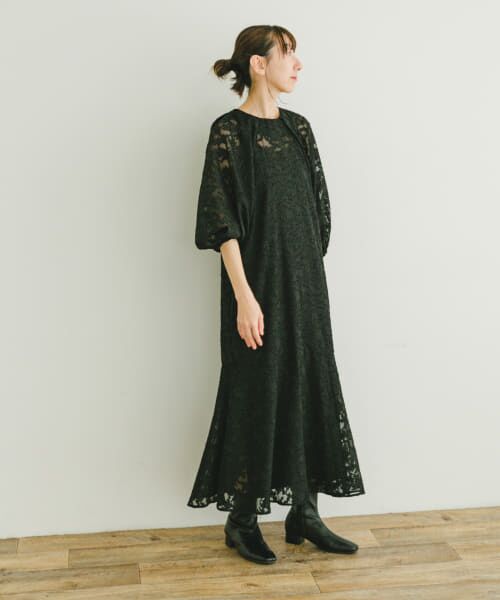 ＊＊URBAN RESEARCH ITEMS / アーバンリサーチ アイテムズ ドレス | シアージャガードワンピース（BLK）