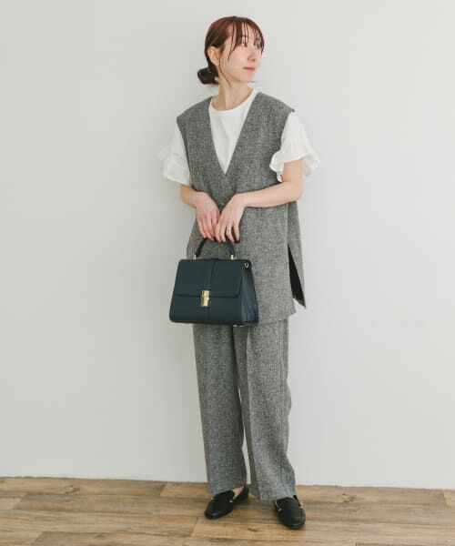 ＊＊URBAN RESEARCH ITEMS / アーバンリサーチ アイテムズ セットアップ | ツイードジレ×パンツセット（BLK）