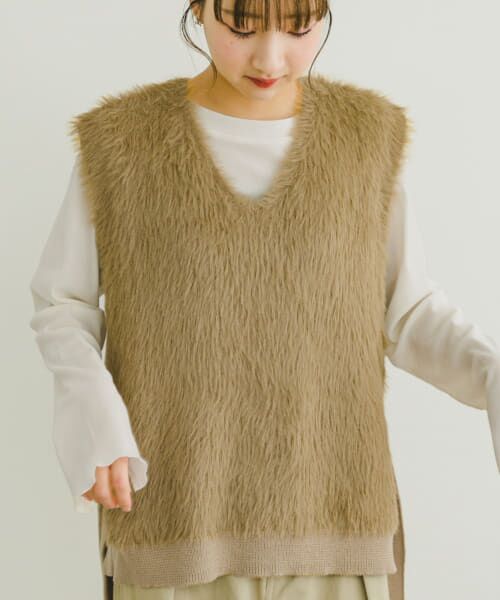 ＊＊URBAN RESEARCH ITEMS / アーバンリサーチ アイテムズ ベスト | フロントシャギーベスト（BEG）