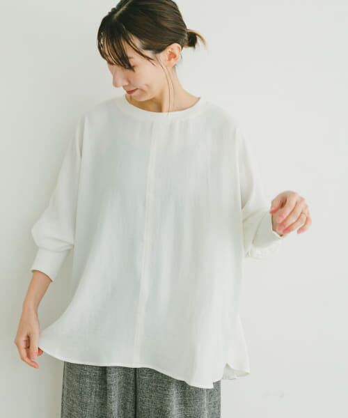 ＊＊URBAN RESEARCH ITEMS / アーバンリサーチ アイテムズ シャツ・ブラウス | リブドルマンブラウス（WHT）