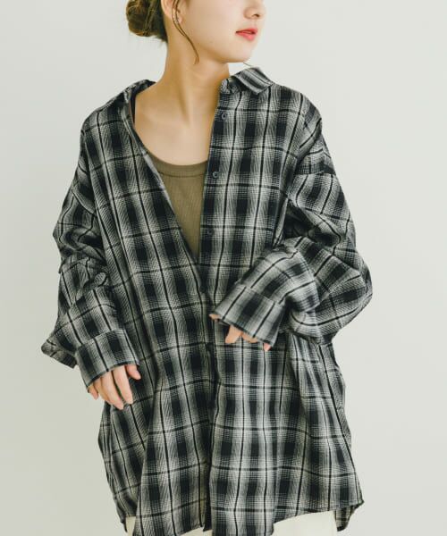 セール】 オーバーサイズチェックシャツ （シャツ・ブラウス