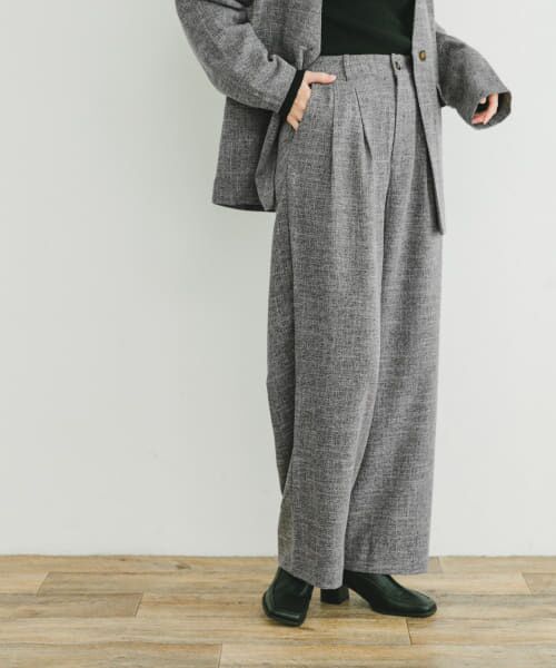 ＊＊URBAN RESEARCH ITEMS / アーバンリサーチ アイテムズ その他パンツ | ツイードライクワイドパンツ（BLK）