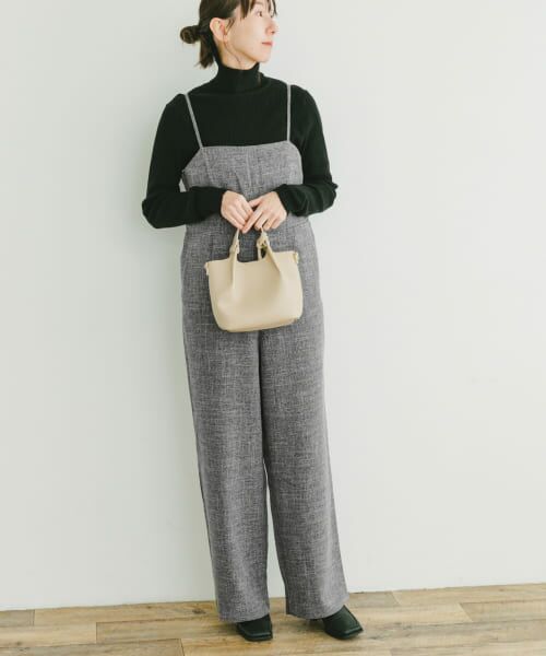 ＊＊URBAN RESEARCH ITEMS / アーバンリサーチ アイテムズ サロペット・オールインワン | ツイードライクサロペット（BLK）