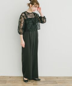 チュールトップス×オールインワンセット