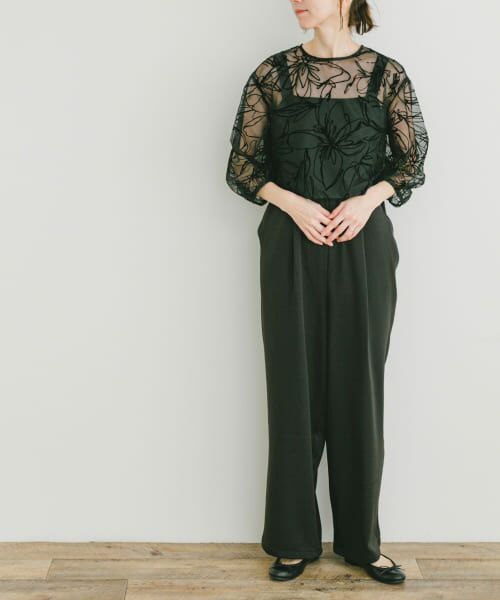 セール】 チュールトップス×オールインワンセット （サロペット