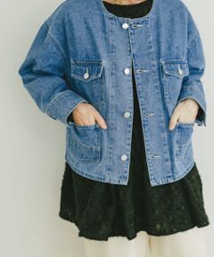 デニムノーカラージャケット