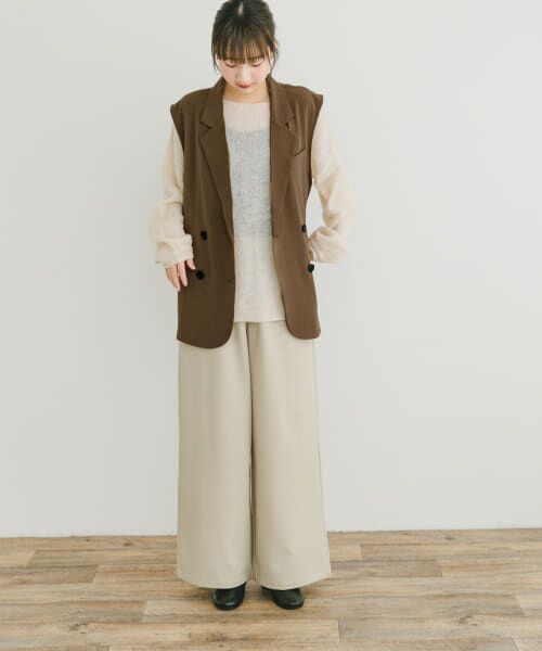 URBAN RESEARCH ベージュ ダブルブレスト コート Lサイズ URBAN RESEARCH コート アウター 「2サイズ展開」ダブルブレスト