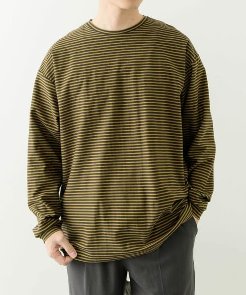＊＊URBAN RESEARCH ITEMS / アーバンリサーチ アイテムズ Tシャツ | 天竺ボーダーロングスリーブカットソー（BRN）