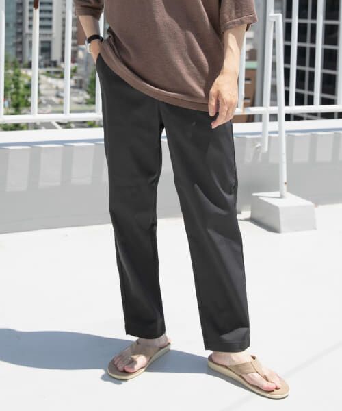 ＊＊URBAN RESEARCH ITEMS / アーバンリサーチ アイテムズ その他パンツ | 『セットアップ対応』マシンウォッシャブルピケテーパードパンツ（BLK）