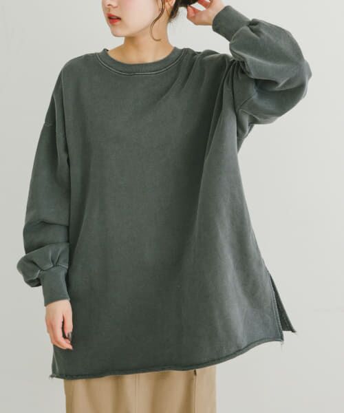 ＊＊URBAN RESEARCH ITEMS / アーバンリサーチ アイテムズ スウェット | ピグメント裏毛オーバースウェット（BLK）