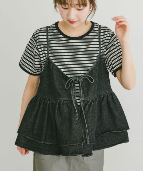 ＊＊URBAN RESEARCH ITEMS / アーバンリサーチ アイテムズ その他トップス | デニムビスチェ（BLK）