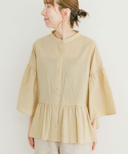 ＊＊URBAN RESEARCH ITEMS / アーバンリサーチ アイテムズ シャツ・ブラウス | バンドカラーティアードシャツ（BEG）