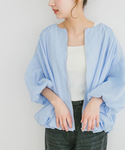 【今季商品・美品】yuni ナイロン バルーンスリーブ ブルゾン(現物写真追加) セットアップ対応】ナイロンバルーンブルゾン（ブルゾン）｜A