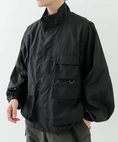 ＊＊URBAN RESEARCH ITEMS / アーバンリサーチ アイテムズ ブルゾン | 『セットアップ対応』スーパーライトナイロン2wayブルゾン（BLK）