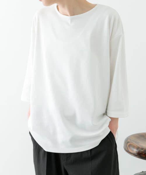 ＊＊URBAN RESEARCH ITEMS / アーバンリサーチ アイテムズ Tシャツ | 接触冷感ポンチ7分袖Tops（WHT）