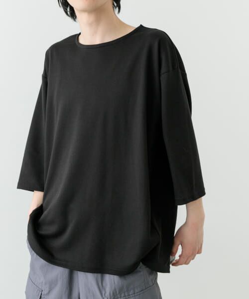 ＊＊URBAN RESEARCH ITEMS / アーバンリサーチ アイテムズ Tシャツ | 接触冷感ポンチ7分袖Tops（BLK）