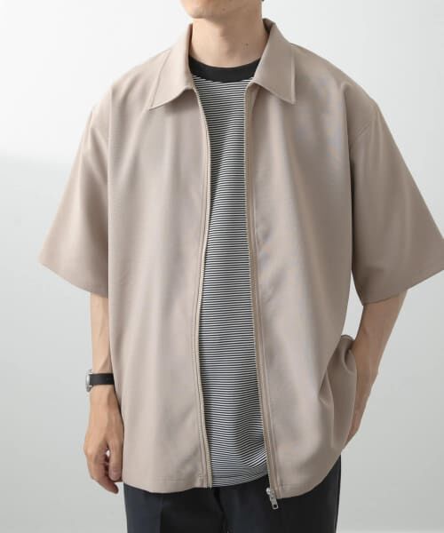 セール】 2wayストレッチジップアップ半袖シャツ （シャツ