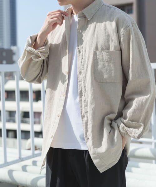 ＊＊URBAN RESEARCH ITEMS / アーバンリサーチ アイテムズ シャツ・ブラウス | 『セットアップ対応』天然素材リネンコットンレギュラーカラーシャツ（IVO）