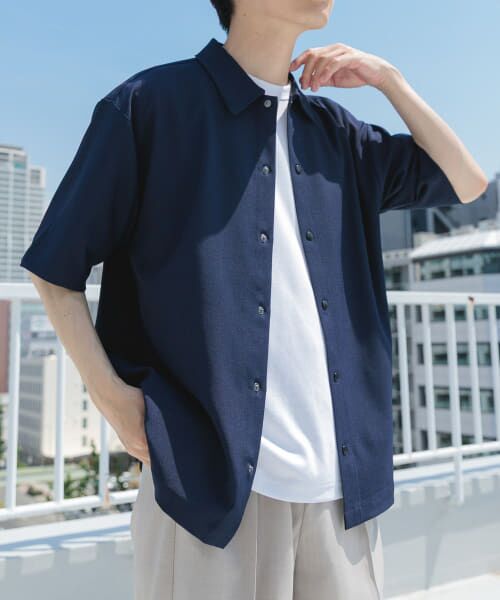RRL ネイビー 半袖シャツ ラルフローレン RALPH LAUREN シャツ カジュアル 半袖 コットン